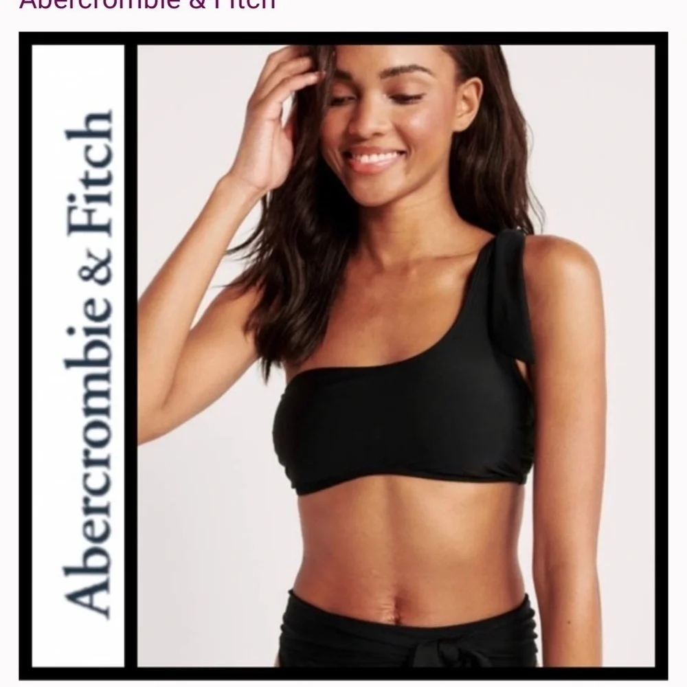 EUC - Abercrombie & Fitch High Waisted One Shoulder Bikini - Cheetah - Medium
